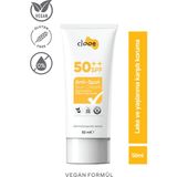 Clooe Leke Karşıtı Yağlı His ve Beyaz İz Bırakmayan Hyaluronik Asitli Yüksek Korumalı Güneş Kremi 50 ml