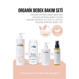 clooe Organik Bebek Bakım Seti - Günlük Saç ve Cilt Bakım Rutini - Bebek Yağı 100 ml - Bebek Losyonu 250 ml - Bebek Şampuanı 400 ml - Bebek Pudrası 200 g - Vegan