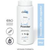 Clooe Organik Bebek Pudrası (200gr) - Organik İçerik, Ferahlatıcı Etki, Hassas Ciltlere Özel
