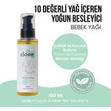 Clooe Organik Bebek Yağı 100 ml - Jojoba & Tatlı Badem Yağlı - Cilt ve Saç Bakım Rutini İçin - Doğal İçerikli - Şeffaf
