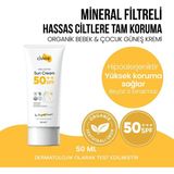 Clooe Organik Sertifikalı Hipoalerjenik Mineral Filtreli Suya Dayanıklı Yüksek Korumalı Bebek ve Çocuk Güneş Kremi 50 ml