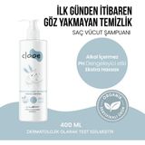 Clooe Organik Sertifikalı Sensitive Bebek Şampuanı - Yenidoğan Uyumlu Göz Yakmayan Bitkisel Bakım - Beyaz - Standart