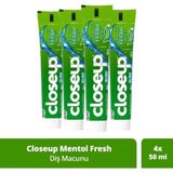 Closeup Menthol Fresh Ağız Bakım Suyu Etkili 4x50 ml Diş Macunu