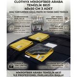 Clothyx Araba Temizlik Bezi 40*50 3 Adet - Sarı - Antrasit