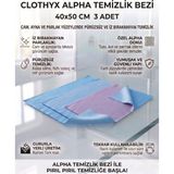 Clothyx Mikrofiber Alpha Temizlik Bezi 40*50 cm 3 Adet - Mavi-Mavi-Açık mor