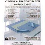 Clothyx Mikrofiber Alpha Temizlik Bezi 40*50 cm 3 Adet - Mavi-Mavi-Haki yeşil