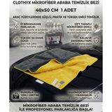 Clothyx Mikrofiber Araba Temizlik Bezi 40*50 1 Adet - Sarı - Antrasit