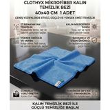 Clothyx Mikrofiber Kalın Temizlik Bezi 40*40 cm 1 Adet - 40 x 40 cm - Mavi