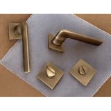 Cloud Gate Mat Antik Sarı Kare Rozetli Wc Banyo Oda Kapı Kolu 1 Takım - 1 Çift