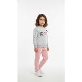 Cloudstone Kız Çocuk Ayıcık Baskılı Pamuklu Rahat Kesim Alt Üst Takım Sweatshirt - Gri - 7 Yaş