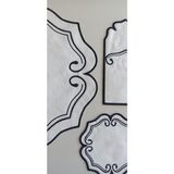 Clover Frame 18 Parça Linen Kumaş Amerikan Servis Seti - 35 x 35 cm - Açık Krem