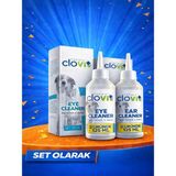 Clovit Kedi Kulak ve Göz Temizleme Bakım Seti 2’li - Renkli