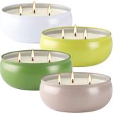 CLTNIKET 4 Paket Citronella Mumları-3 Fitil Kokulu Mum, 340 ml Yeni Eve Taşınma Hediyeleri, Doğum Günü Hediyeleri, Yaz Hediyeleri, Yıldönümleri GIF için Büyük Mum Hediyesi