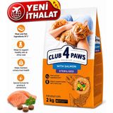 Club 4 Paws Kısırlaştırılmış Somonlu Yetişkin Kedi Kuru Maması 2 kg - Somon Balığı