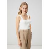 club kırık beyaz kare yaka basic atlet - XS