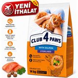 Club4Paws Club 4 Paws Kısırlaştırılmış Yetişkin Kedi Kuru Maması Somonlu 14 kg