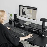 Clue Design 108 cm Çift Monitör Yükseltici Stand -Modifiye Edilebilir Premium Ahşap Monitör Yükseltici