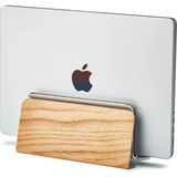 Clue Design Doğal Ahşap Metal Dikey MacBook Istasyonu - Premium MacBook Stand - Natürel