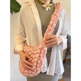 Cluody Bag Pink Baget Kapitone / Pembe Quilted Crossbody El ve Omuz Çantası Boy:27 En:41 Sap:90)
