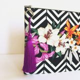 Clutch Çanta Zambak Desen - Çok Renkli