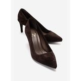 CLYDE Kahverengi Süet Hakiki Deri Kadın Topuklu Ayakkabı