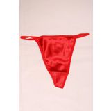 CLZ275 Saten String Külot Kırmızı