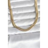Cm 14K Gold Renk Kalın Yassı Yılan Zincir Model 45 Cm Kadın Kolye 5886