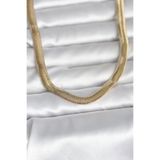 CM 14K Gold Renk Kalın Yassı Yılan Zincir Model 45 cm Kadın Kolye - EBJ260207W39472 BKO11006