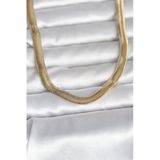 Cm 14K Gold Renk Kalın Yassı Yılan Zincir Model 45 Cm Kadın Kolye - Lisinya