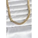 Cm 14K Gold Renk Kalın Yassı Yılan Zincir Model 45 Cm Kadın Kolye - Tj-Bko11006 Tg-1395 347181