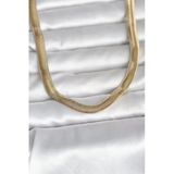 Cm 14K Gold Renk Kalın Yassı Yılan Zincir Model 45 Cm Kadın Kolye