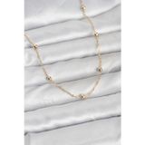 Cm 14K Gold Renk Pirinç Top Zincirli 60 Cm Kadın Kolye 5886