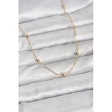 Cm 14K Gold Renk Pirinç Top Zincirli 60 Cm Kadın Kolye - Tj-Bko10940