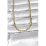 Cm 14K Gold Renk Yassı Ezme Zincir Model 60 Cm Kadın Kolye - Ebj260207w39462