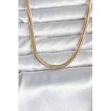 Cm 14K Gold Renk Yassı Yılan Zincir Model 45 Cm Kadın Kolye (Vice/1395)