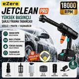 Cm Store Ezere Jetclean Pro 18000RPM Şarjlı Yüksek Basınçlı Araç ve Bahçe Yıkama Temizleme TABANCASI-(5775)