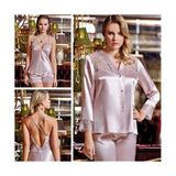 Cm Store Jeremi 441 Saten 6'lı Uzun Gecelikli Sabahlık Takım - Belirtilmemiş