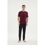 Cm Store Kocabey KKT-26153 Erkek Midi Yaka Pijama Takımı - Mürdüm