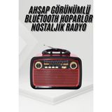 Cm Store Nostalji Radyo Bluetooth Hoparlör Usb-Sd Kart Giriş LED Fener Işıklı Bataryalı Pilli - Belirtilmemiş