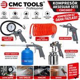 Cmc Tools Kompresör Aksesuar Seti ( 5 Metre Hortum-Hava-Boya-Mazot-Tabancası-Lastik Şişirme Tabanca) CMC0897