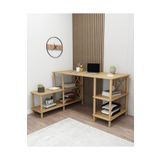 ÇMD ÇAKIR MOBİLYA DEKORASYON Legno Çalışma Masası: Minimalist Mdf, Ahşap Ayak Ve Yazıcı Rafı