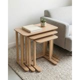 Cmd Wood Modenza Zigon Sehpa – Modern 3’lü Sehpa Seti Ahşap Görünümlü Minimal Tasarım Salon & Oturma Odası - rota