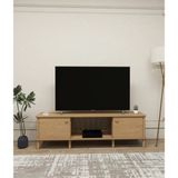 Cmd Wood ONTANO Tv Ünitesi – | 180 cm | Sürgülü Kapaklı wood Tasarımıyla Modern & Fonksiyonel - Meşe