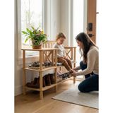 Cmd Wood -SENTOVA : Ayakkabılık - Minderli Oturma yeri - Benc- Vestiyer -Daire Kapı Önü - Apartman - Hol - Koridor - Ofis- Gövde MDF - Ahşap Ayaklı Demonte kurulum minimalist - Açık Kahverengi