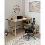 Cmd Wood TAVALO Çalışma Masası – 125x65 cm, 120cm Etejerli & 2 Raflı, Ahşap Ayaklı, MDF, Modern ve İşlevsel Tasarım - 125 X 75 X 115