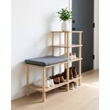 CMDWOOD -Belto : Ayakkabılık - Minderli Oturma Yeri - Benc- Vestiyer -Daire Kapı Önü - Apartman - Hol - Koridor - Ofis- Gövde Mdf - Ahşap Ayaklı Demonte Kurulum Minimalist - Ahşap - Ceviz