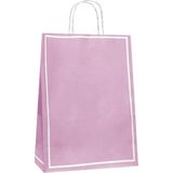 Cmk 25X12X31 Büküm Saplı Poşet -Makaron Pembe- 2 Adet