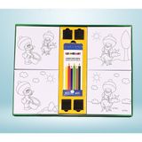 Cmk Çocuklar Için 4’lü 15 x 15 cm cm Interaktif Karton Kanvas Mandala – 6’lı Jumbo Kalem Hediyeli - Nasreddin Hoca