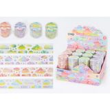 Cmk Dekoratif Gökkuşağı Sticker Bant Seti, 4,8 cm x 1,75 M, 4 Farklı Renk