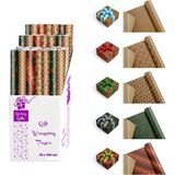 Cmk Desenli Kraft Rulo Hediye Paket Kağıdı 70X100CM 5 Adet